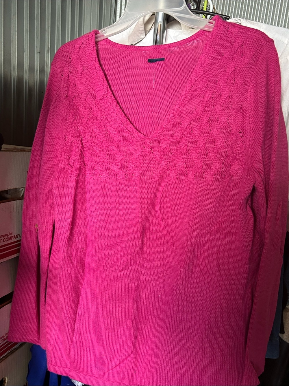 Women’s Vintage Fuchsia Sweater. V-Neck. Rarely Worn